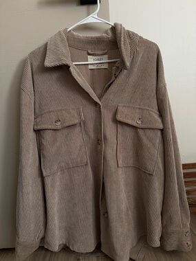 Ashley By 26 International Taupe Corduroy Utility Jacket